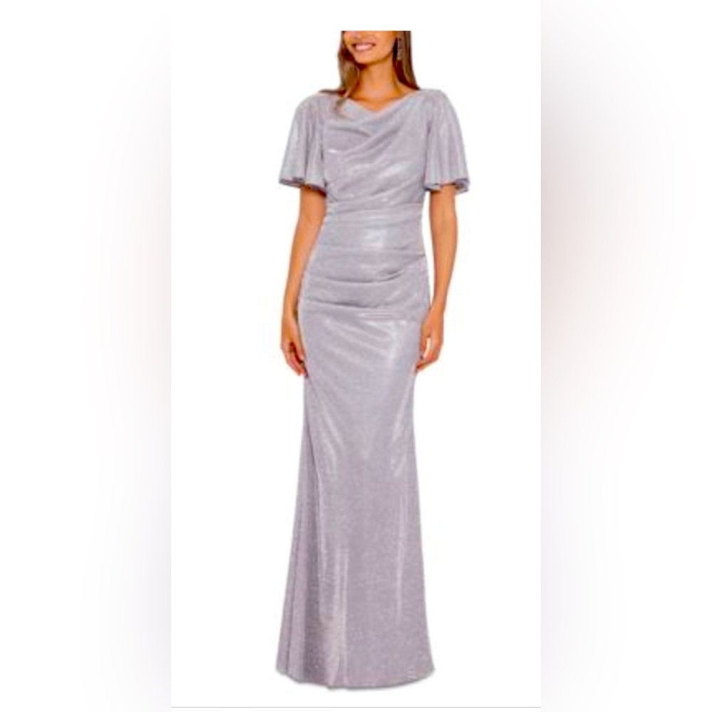 Size 8 Betsy and Adam silver with glitter dress.